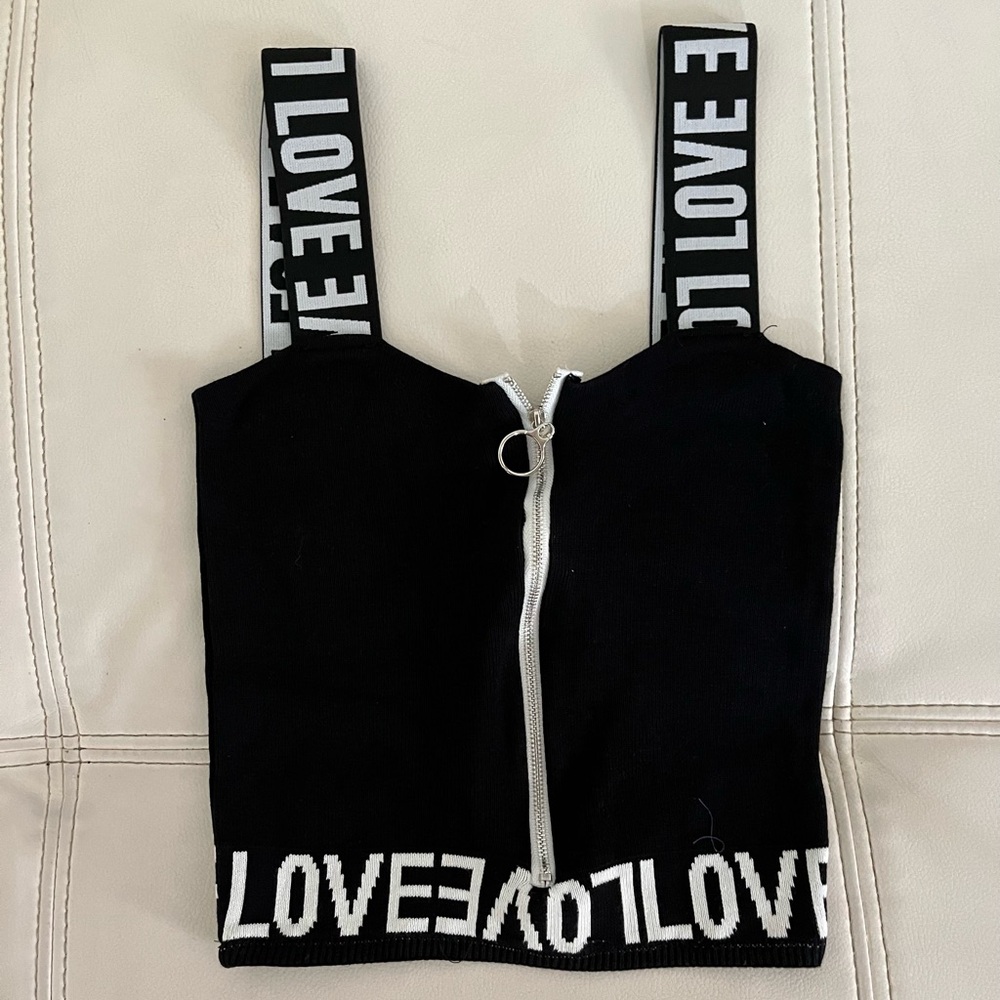 LOVE strap crop top / corset